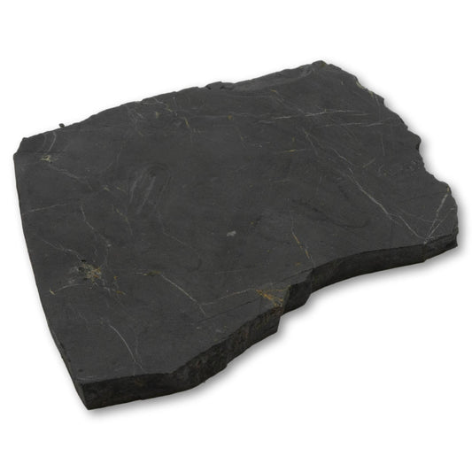 Schungit Platte Freeform – matt, unpoliert (ca. 10 × 8 cm)