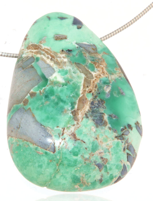 Variscit Trommelstein Edelstein Schmuck Ketten Anhänger - Sonderqualität #5557
