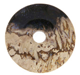 versteinertes Holz Donut - PI Scheibe Schmuck Ketten Anhänger 45mm - A Qualität #5135