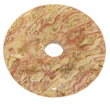 Palmholz versteinert Donut Edelstein Schmuck Ketten Anhänger 45mm - A Qualität #7380