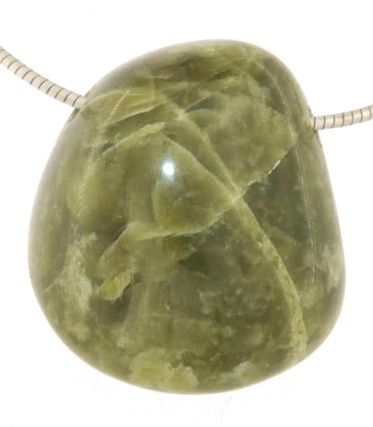 Vesuvianit Trommelstein Schmuck Ketten Anhänger - Edelstein A Qualität #6174