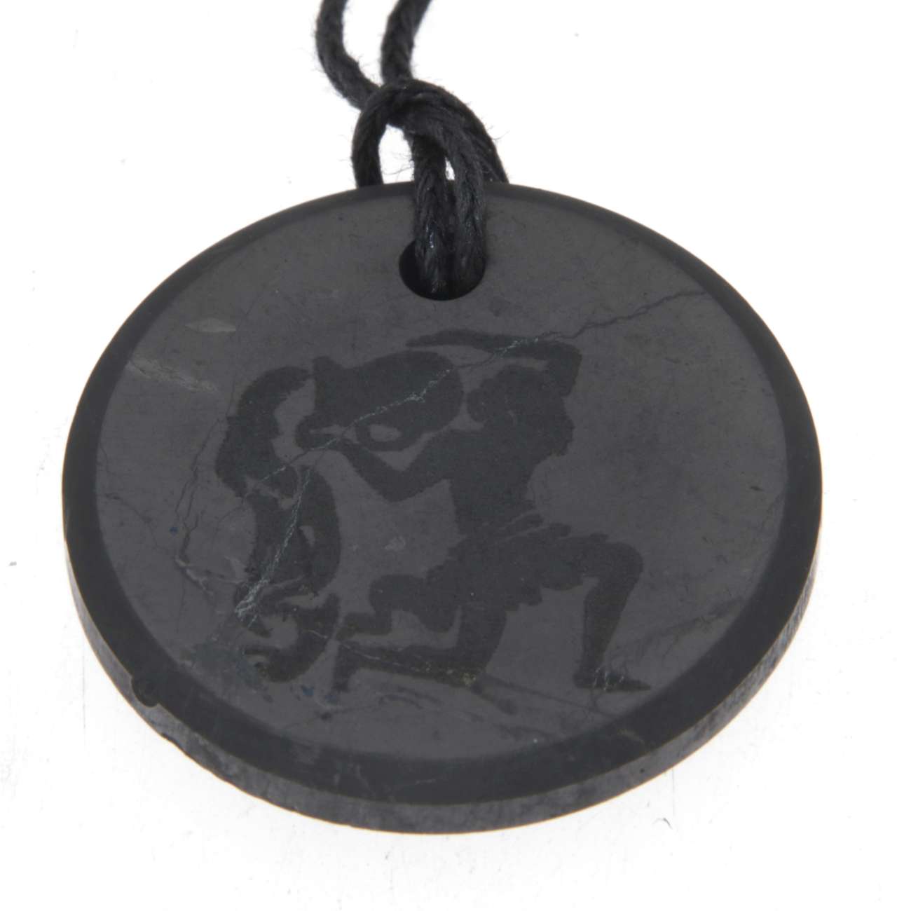 Schungit Sternzeichen Anhänger mit Gravur - Wassermann - Edelstein - A Qualität #6508