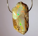 Aspecto natural - Ópalo Welo etíope - Colgante de gema de piedra rodada de calidad A #7203